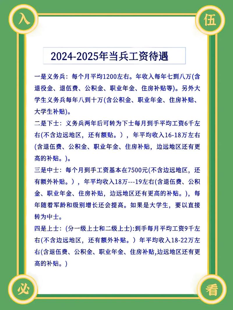 列兵工资最新动态，励志之路，自信成就未来 2025年展望